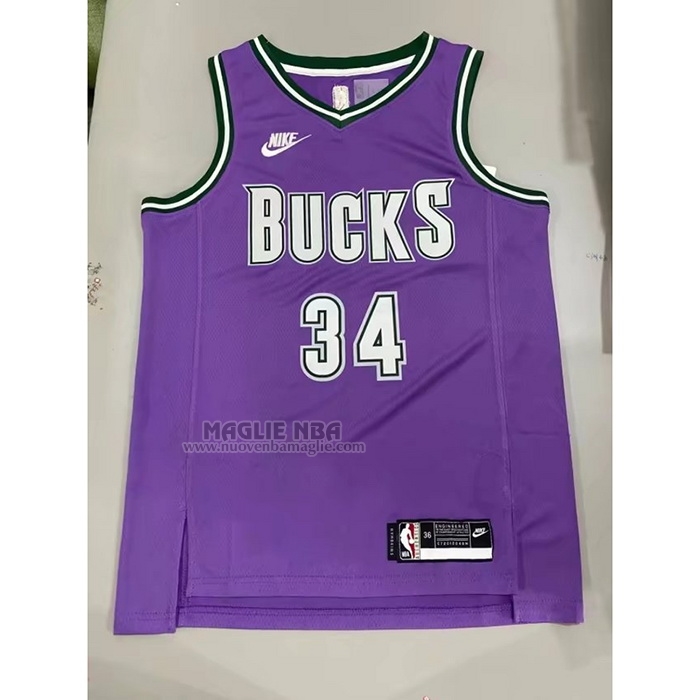 Maglia
 Giannis Antetokounmpo NO 34 Milwaukee Bucks Classic 2022-23 Viola
